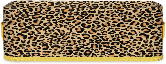 Leopard Skin Animals Bathroom Storage Basket, Foldable with Handle Open Countertop Paper Towel Decorative Box, Toilet Tank Top Shelf Baskets for Home Closet Bedroom Living Room Office