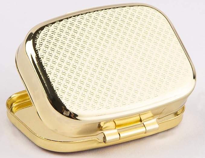 Happy Pills Pill Organizer Cute Metal Pill Case Travel Friendly Portable Compact Pill Box Pill Container to Hold Tylenol/Vitamins/Fish Oil/Supplements/Meds/Tablet for Purse/Pocket