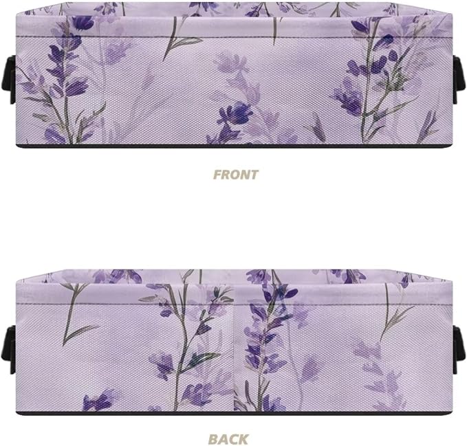 Purple Floral Toilet Paper Baskets for Back of Toilet, Bathroom Basket Toilet Roll Paper Storage Basket Paper Basket for Organizing Bathroom Decor