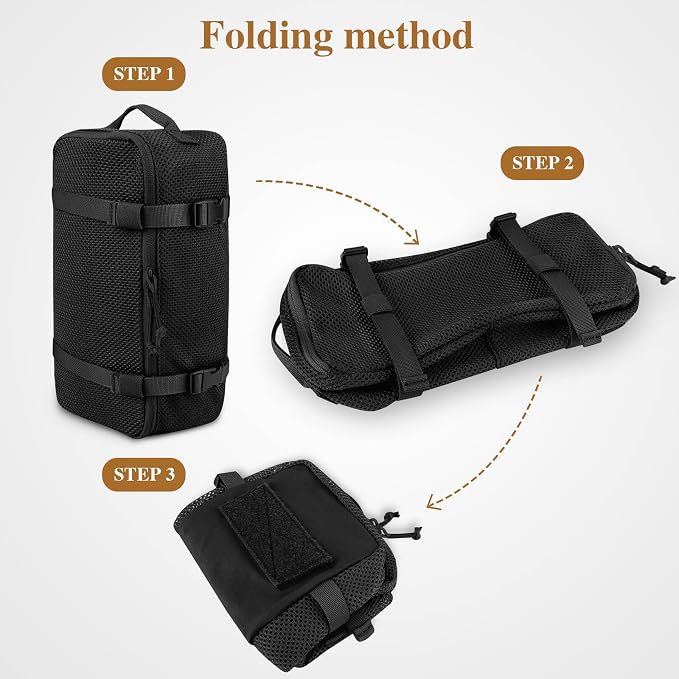 3 PCS Tactical Modular Packing Cubes, Large Capacity Mesh Storage Bag,Outdoor Travel Organize Storage Pouches Bags.