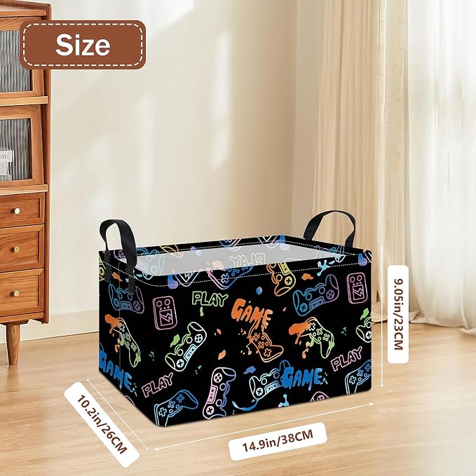 Rectangular Game Storage Basket | Gifts Bag for Toys,Books,Clothes,Gifts,Pets-Perfect for Home,Office,Nursery,Dorm,Shelf