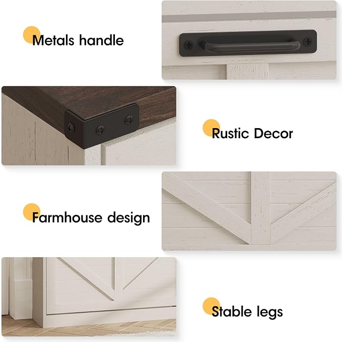 Halitaa Shoe Cabinet with 3 Flip Drawers & 2 Drawers,Freestanding Shoe Storage Cabinet for Entryway,Farmhouse Narrow Slim Organizer Rack for Foyer,Hallway,White