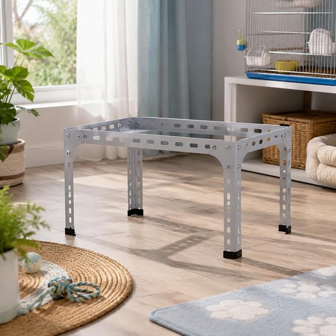 Cage Stand with Shelf, White Multi-functional Storage Rack for Bird Cages , 50cm*35cm Height 30cm