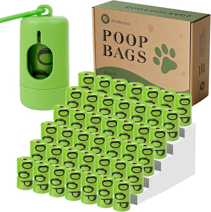 Dog Poop Bags rolls with Dispenser,630 pack Plant-Based Material | Dog Waste Bags Extra Thick Leak-Proof , Lavender-Scented Dog Poop Bags, 13x9 Inch for Bags for Dogs Walking and Cat Litter