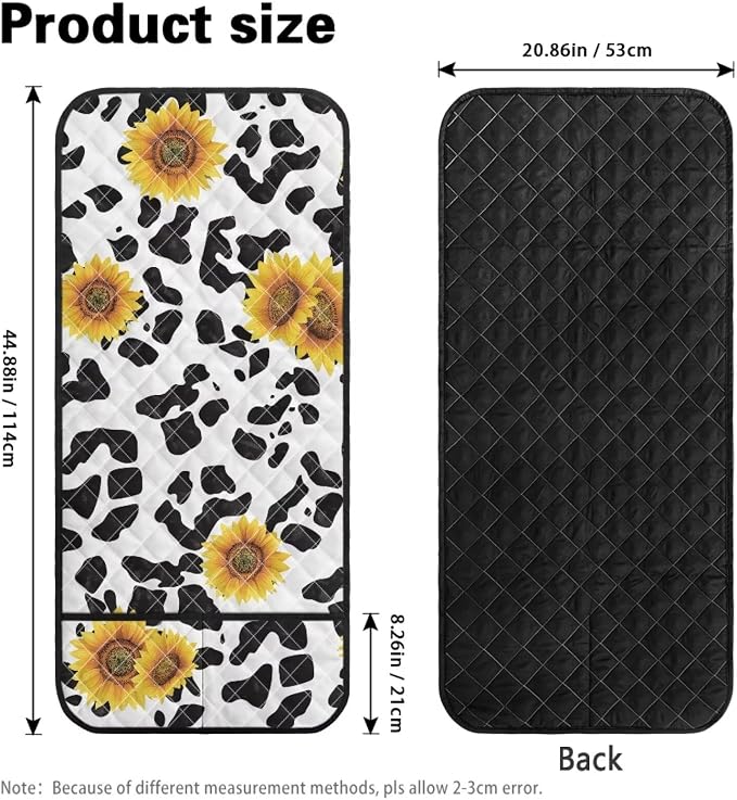 Cow Sunflower Stretch Armrest Covers Couch Arm Cover Non-Slip Arm Rest Covers with Two Pockets Armchair Slipcovers for Recliner Furniture Protector Home Decor