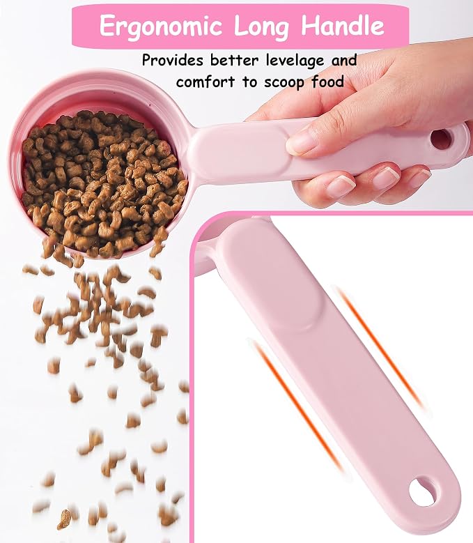 Joyinjojo Dog Food Scoop 1 Cup 1/2 Cup - Melamine Dog Food Measuring Cup, Pet Food Scoop for Dog Cat...Comfortable Long Handle for Easy to Scoop Food