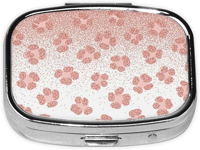 Cheetah Skin Wild Animal Pink Rose Gold Leopard Print Pill Box Moisture Proof Pill Case Travel Pill Organizer for Pocket Purse, Daily Portable Medicine Box