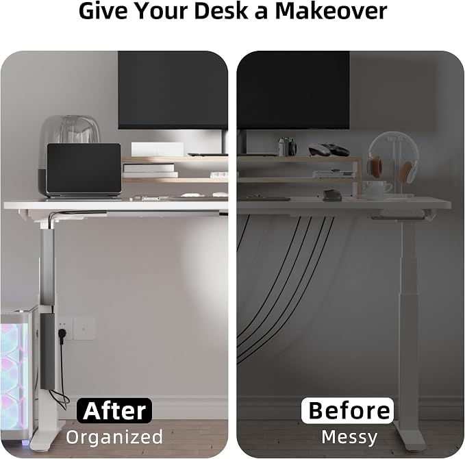 YECAYE Cable Management Under Desk, 94.2 in, Cable Raceway, Grey | Easy Install Adhesive Mount Cord Hider,Cord Organizer,Wire Management,Wire Hider for Office Organization,Child & Pet Proof