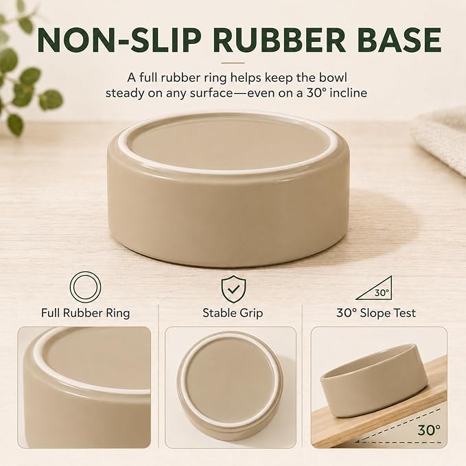 Havniva Cat Bowls Set of Two, 5.1” Ceramic Cat Food Bowls, Cat Water Bowl | Cat Food and Water Bowl Set, Non-Slip Base, Food-Grade Ceramic, Wide Opening, Dishwasher Safe, Pet Bowls Whisker Friendly