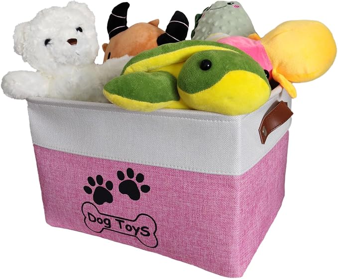 Large Dog Toy Basket Foldable Dog Toy Box Dog Toy Bin for Pet Accessories
