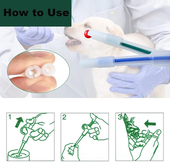 4PCS Pet Pill Feeders Tool Accessories for Cats and Dogs, Pill Plunger Popper for Small Animals, Soft Tip Medicine Dispenser with Syringe Pusher (Blue, Green)
