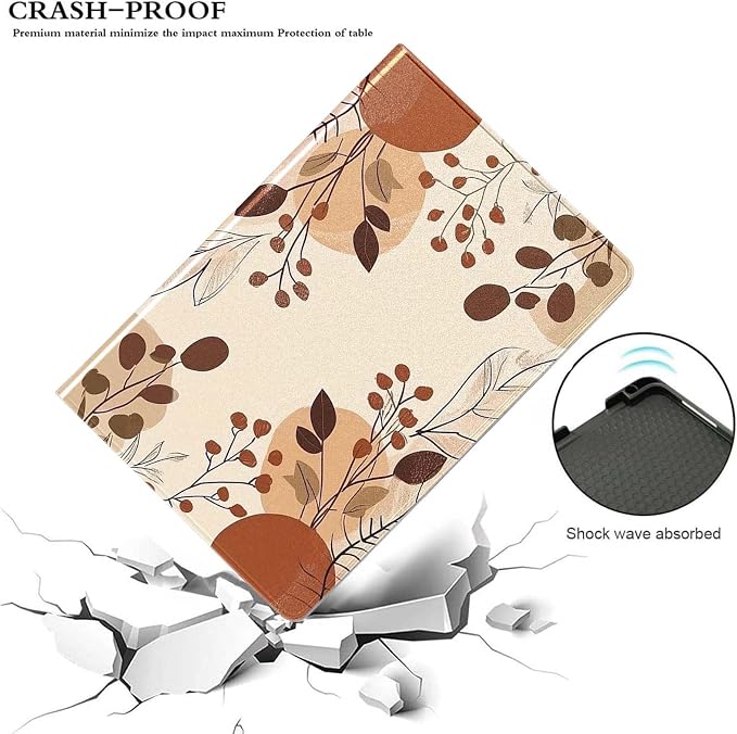 for Samsung Galaxy Tab A 8.0 2019(SM-T290/T295) Tablet Case,Premium Leather Folio Stand Auto Wake/Sleep,Multiple Viewing Stand,Boho Botanical Plant