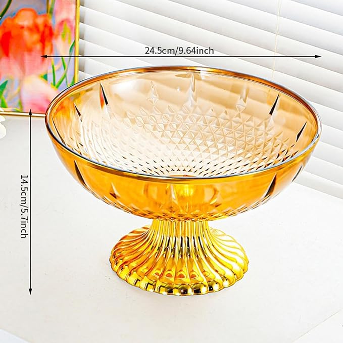 Decorative Pedestal Bowl Dessert Display Snack Tray Footed Fruit Bowl for Dining Table Kitchen Counter Home, B Brown