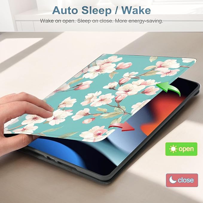 for Samsung Galaxy Tab S6 Lite 10.4" 2020/2022/2024 (SM-P620/P625/P613/P619/P615/P610) Tablet Protective Cover with Adjustable Stand and Magnetic Auto Wake/Sleep,Cherry Blossom