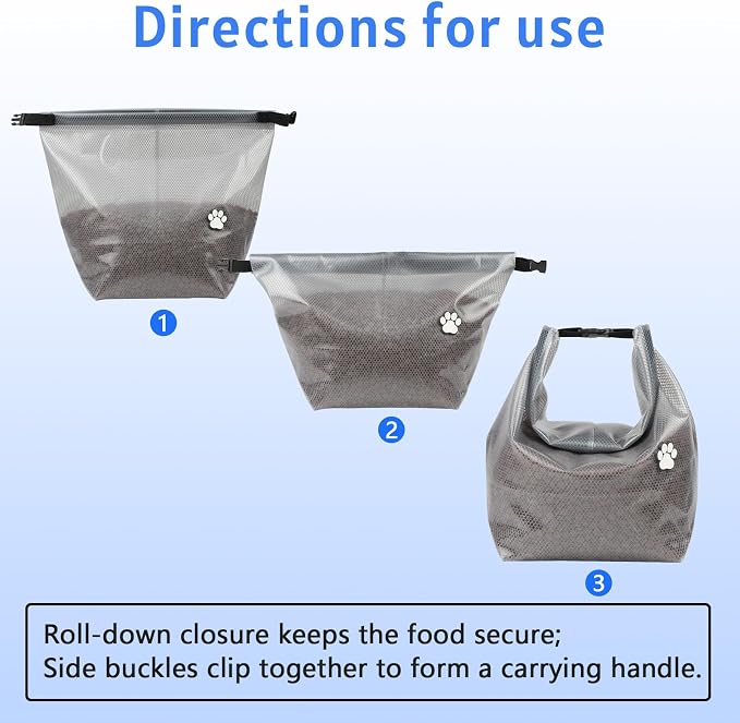 Travel Dog Food Container Set of 2,Large Capacity Pet Food Storage Bag,Reusable Dog Food Storage Container 3.3lb/5.7lb,Pet Safe,Foldable,Is Easy to Use,Plastic is Durable and Water Proof