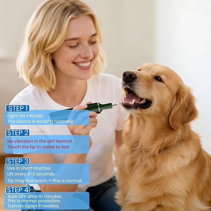 Dog Plaque Remover for Teeth,Pet Ultrasonic Tooth Cleaner,Green | dog teeth cleaning,plaque remover for teeth,dog tartar and plaque remover,plaque off for dogs,5 Mode Pet Teeth Cleaning Kit