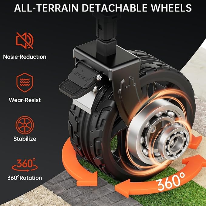 Double Decker Collapsible Wagon with Brakes,Compact with Tailgate | Big All-Terrain Wheels , 2-Tier for Camping Gear, Sports, Groceries, Shopping, Garden & Outdoor Use Black