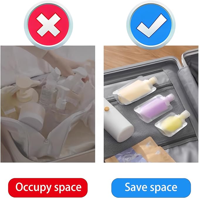 9Pcs 30/50/100ml Travel Size Toiletries with Small Funnel & Label | 9 Pcs 3 Sizes 30ml/50ml/100ml Travel Size Toiletries, Makeup Bag Travel Toiletry Bag for Women, Pouches for Toiletries