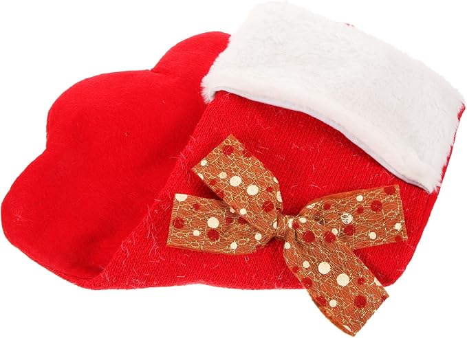 Xmas Themed Dog Paw Stocking Pendant Creative Knit Sock Hanging Ornament for Christmas Tree Fireplace Decoration Candy Storage Holiday for Pets