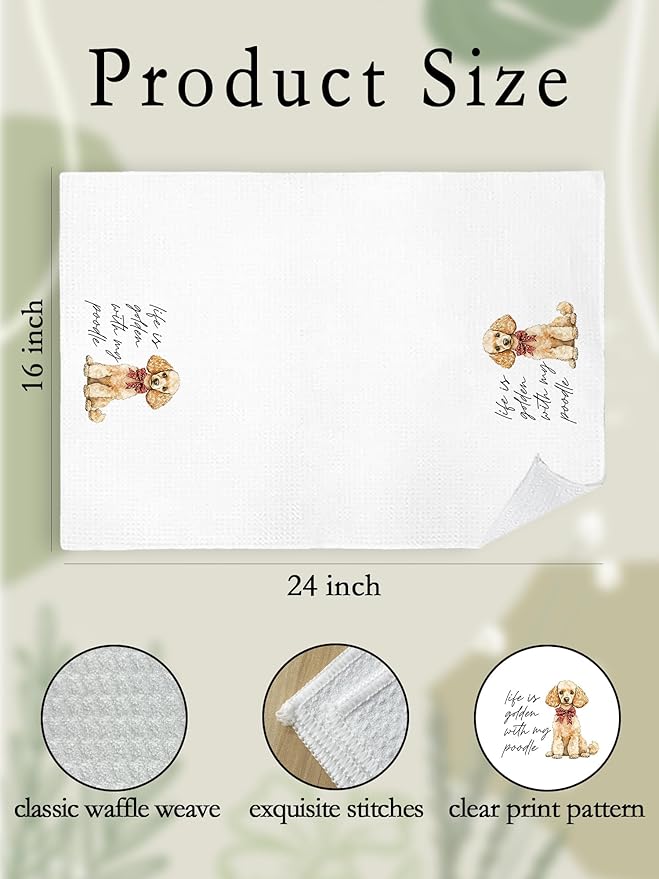 Goldendoodle Hand Towels for Bathroom - Golden Doodle Kitchen Dish Tea Towels, Goldendoodle Dog Mom Gifts for Women, Golden Doodle Gifts for Mothers Day/Christmas