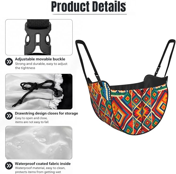 Guatemala Weave Car Seat Organizer-Backseat Storage Bag for Travel | Waterproof Durable. Holds Snacks Gear Essentials. Fits Most Cars.