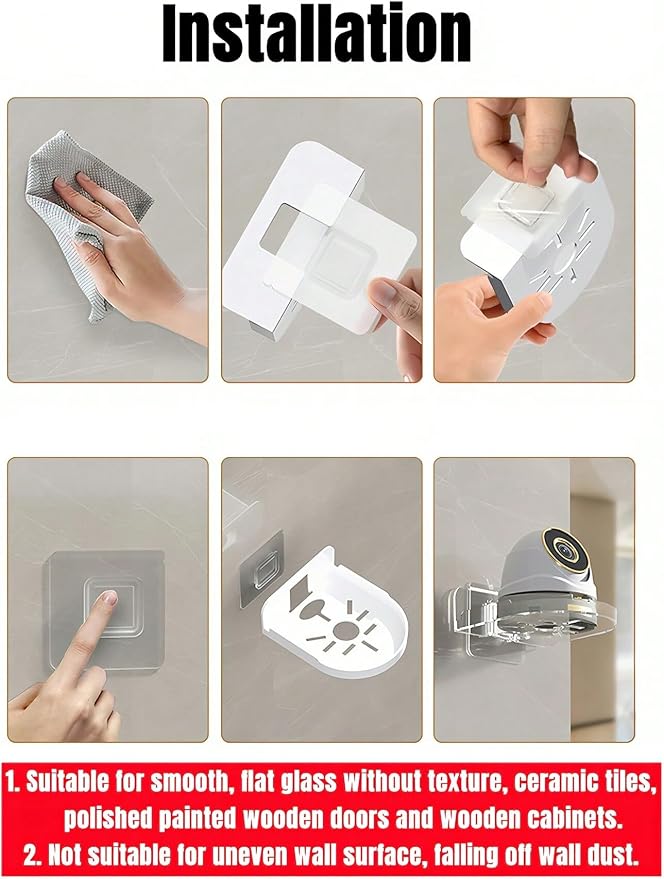 Universal Wall Mounted Security Camera Shelf Small Floating Bracket Tray Monitor Smart Speaker Mesh Router Minimalist Home Storage Mount Bracket (Transparent)