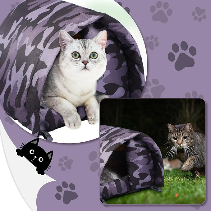 Doublefill 3 Pcs 16.5'' x 12'' x 11'' Cat Houses for Outdoor | Weatherproof Waterproof Rainproof, Cotton Padded Interior for Warmth, Tent Design, for Indoor Garden Patio Use