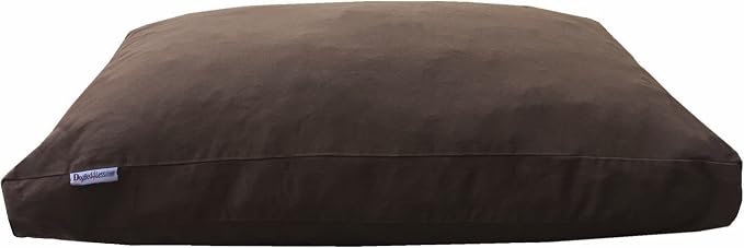 Dogbed4less Large Shredded Memory Foam Dog Bed Pillow, Waterproof Lining and Machine Washable Durable Denim Cover 41X27 Inches, Brown