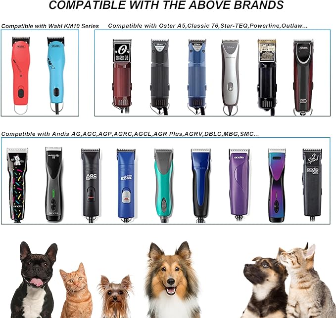 40W Dog Grooming Wide Blade,Detachable Pet Dog Grooming Blades,Compatible with Andis,Oster A5,Wahl km10 Clippers.Cutting Length1/100"(0.25mm)