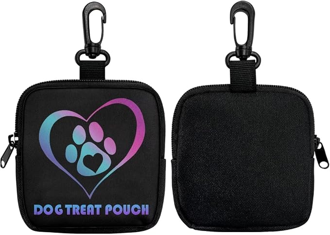 Dog Treat Pouch Dog Training Reward Pouch with Carabiner Waterproof Small Dogs Treat Bag for Leash,Reusable Dogs Food Bags Zipper Closure to Avoid Spilling