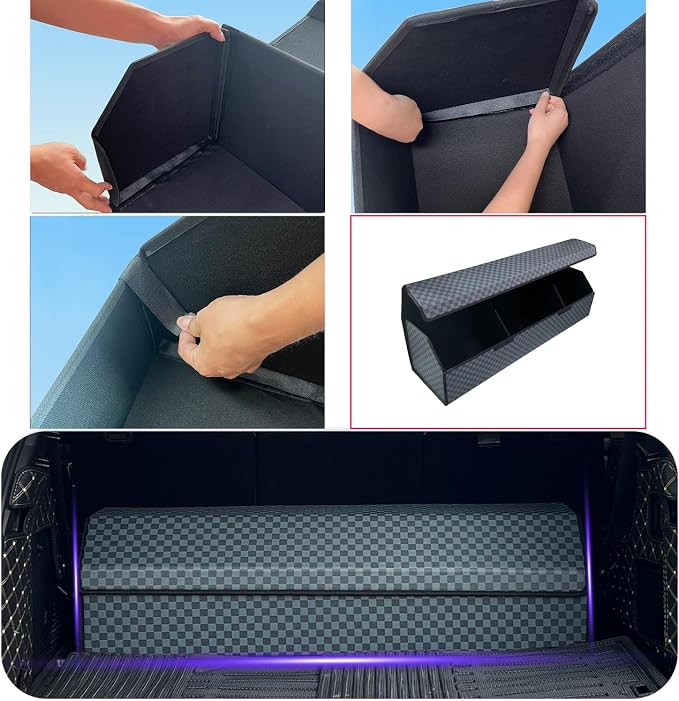 Car Trunk Organizer for For Ford Bronco - Custom Fit,Easy Installation，Large Space Outdoor Trunk Organizer with Leather,Hook and Loop Fastener,4-Layer Cover,For Ford Bronco 2021-2025