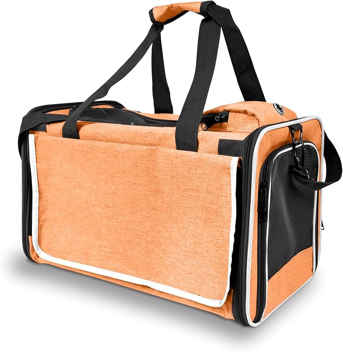 GAPZER Dog Carry Bag Puppy, Pet Soft-Shell Portable Kennel Crate 0-15 lbs | Privacy Protection Big Kitten Car Travel Cloth Carry Bag up to 20 lbs, Small Animal Portable Mesh Kennel Cage for Vet Visits