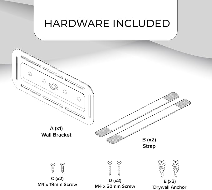 HumanCentric Universal Small Mounting Bracket for Small Devices | Fits Modems, Power Blocks, Mount on Wall or Under Desk, Vertically or Horizontally