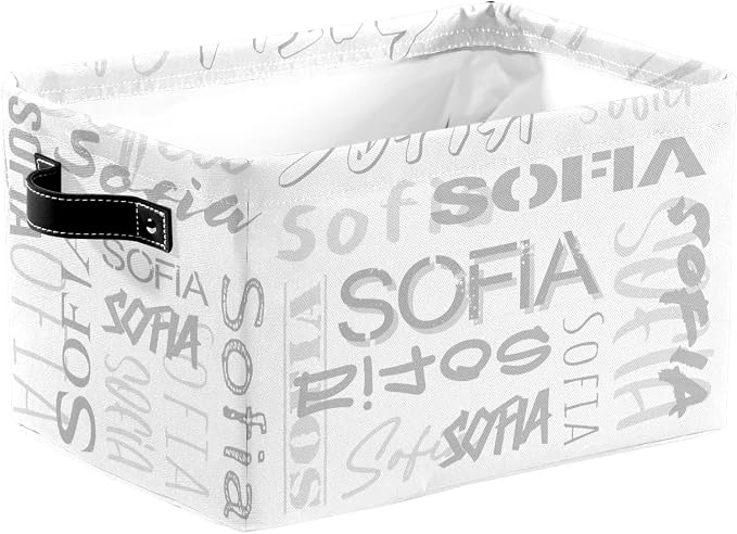 Personalized Storage Bins with Name Custom Kids Storage Basket Cubes Organizer with Handles for Organizing Boys and Girls Toys Shelf Closet Nursery Baskets Boxes, 1 Pack
