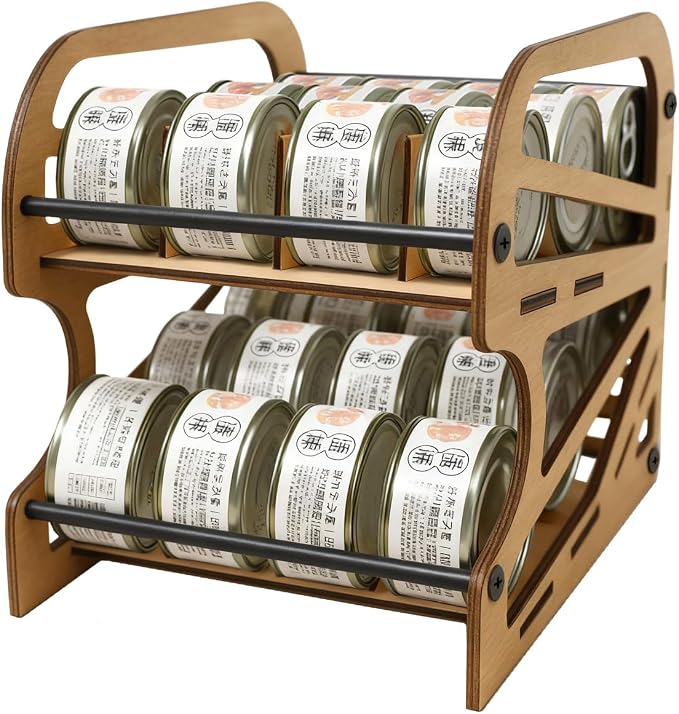 OYEFLY Cat Food Can Organizer (Wood)