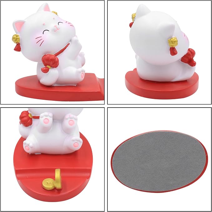 Cute Cat Phone Holder Desk Ornament Kawaii Phone Stand Universal Desk Phone Stand for All Mobile Smartphones Tablets