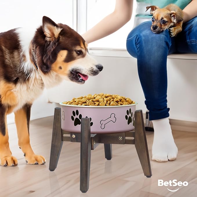 2Pack - Dog Bowl Stand for Water/Food - Adjust with Lock - Dog Water Fountain Holder, Elevates Pet Food and Water Feeder Bowls (Bowl not Included) (2 Pack - (Height 10.4in Width 8-11.5 in)