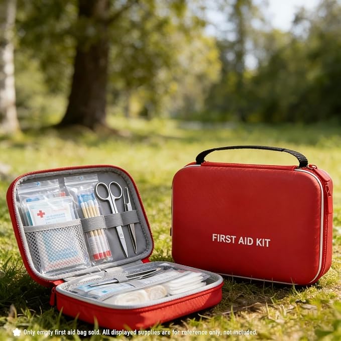 First Aid Kit - Smart Compartments Medical Kit with EVA Hard Shell, Large Capacity for Various Emergency Supplies, Emergency Kit for Home, Car, Travel, Businesses, Camping, Hiking, Outdoor Emergencies