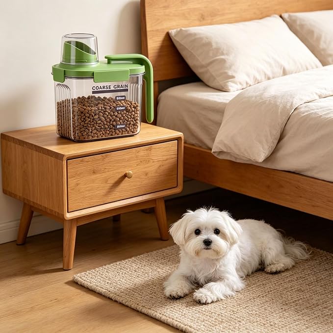 Sanitary Pet Bin with Sealed Cover and Break Design Good for Busy Households Portable Pet Food Carrier