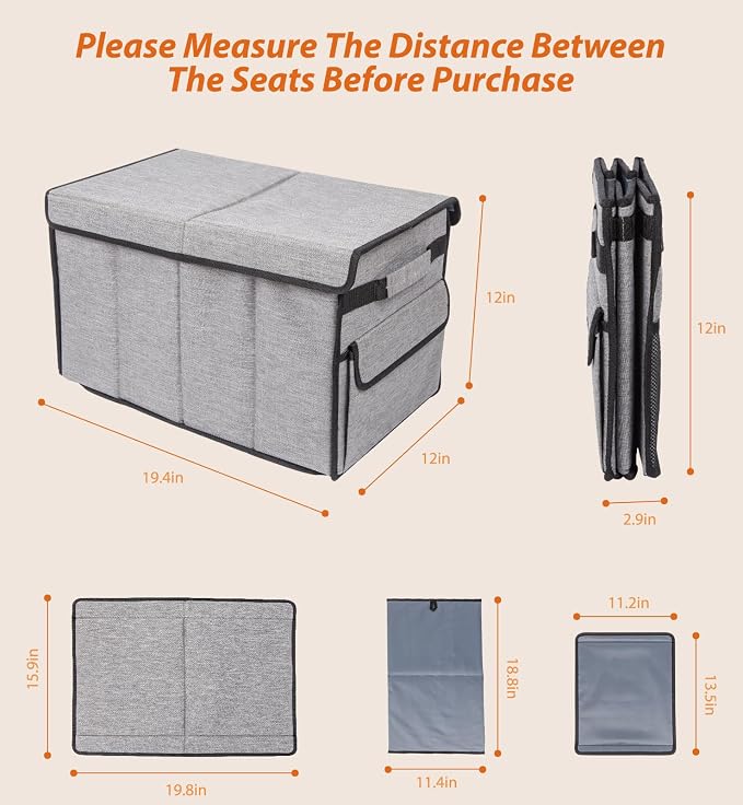 Back Seat Extender for Dogs up to 120LBS, Car Seat with Pocket, Portable Dog Back Seat Extender for Road Trip, Car Organizer Gap Filler Keep Dog from Falling into The Foot Space