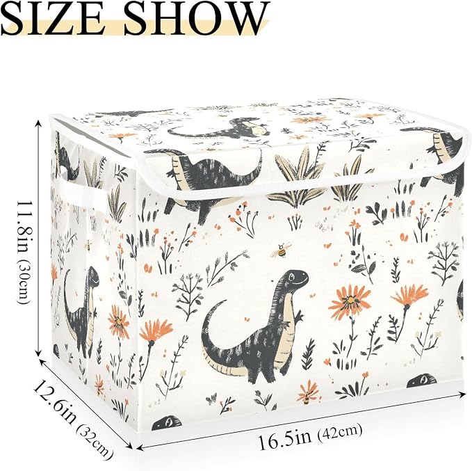 Beauty Dinosaurs Storage Bins Storage And Organization With Handle for Sheet Small Spaces