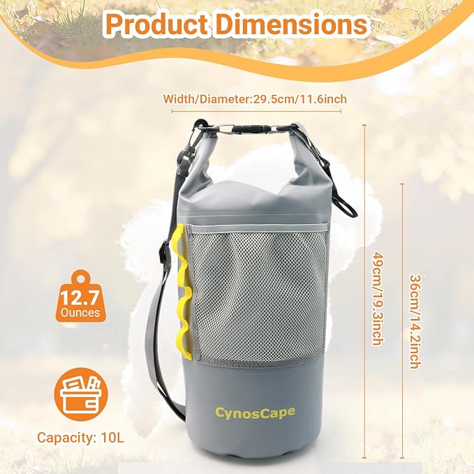 Dog Food Storage Bag for Camping Trips,Road Travel,Dog Boarding,Overnight Kibble Bag Carrier 10L,Portable,Leak-Proof,Airtight,Odor-Resistant,Wipe Clean (Bowl Not Included)