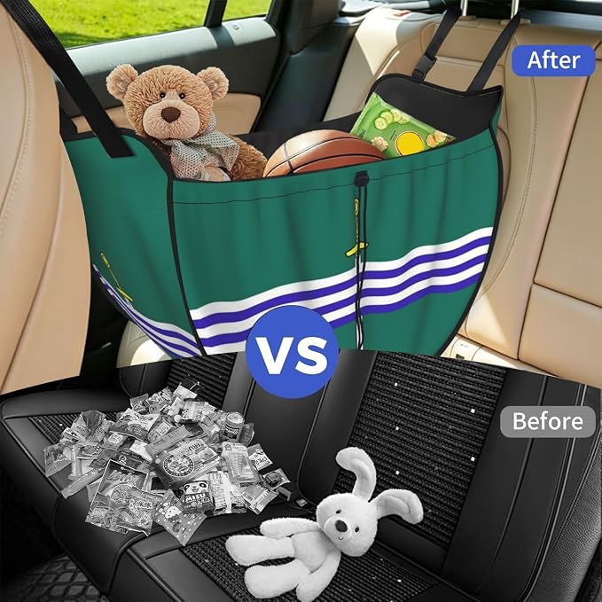 Peterborough Flag Car Seat Organizer-Backseat Storage Bag for Travel | Waterproof Durable. Holds Snacks Gear Essentials. Fits Most Cars.