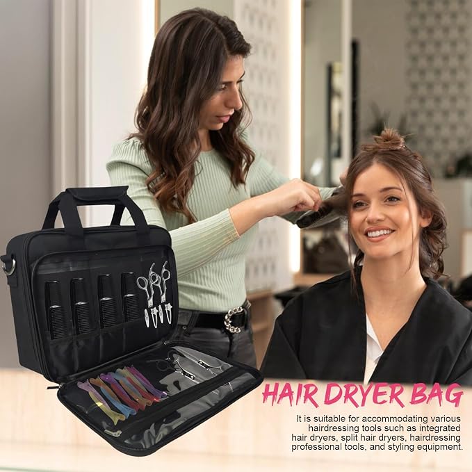 Barber Tool Bag , Barber Carrying Case 13.9 x 3.9 x 11.02 in, Only Bag | Portable Storage for Clippers Trimmers, Hairstylist Travel Bag for Combs Razors & Barber Supplies