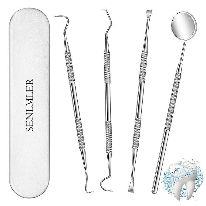 Dental Tools, Professional Plaque Remover Teeth Cleaning Tool Kit, Stainless Steel Dental Pick Tartar Scraper Tooth Cleaner, Oral Care Hygiene Set for Dentist Personal Pets with Storage Box