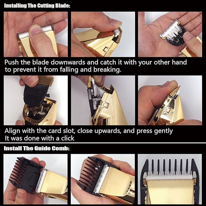 Heavy Duty Pet Grooming Clippers, Powerful 36V Motor for Thick Coats, Professional Grooming Shears Fur Hair Trimmers Tool for Dogs, Sheep, Horses, Livestock & Cats (Gold)