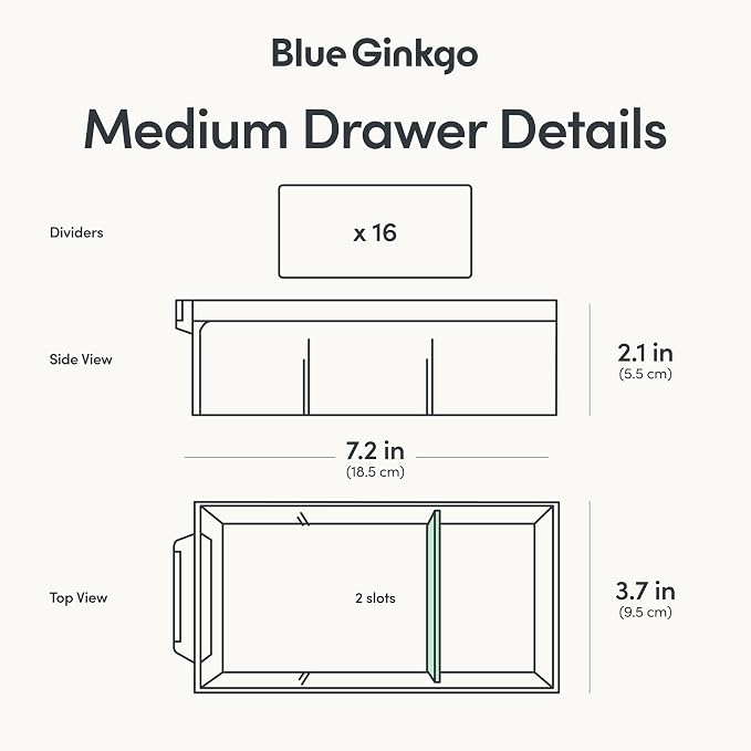 Blue Ginkgo 16-Drawer Storage Cabinet Organizer, Yellow, Made in Korea | Stackable. Adjustable. Easy Visibility.