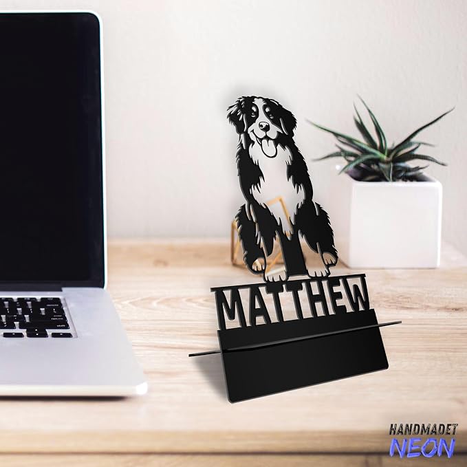 Personalized Bernese Dog Phone Holder, Custom Name Metal Desk Stand, Cute Pet Accessories Dock, Tablet, Smartphone Display Stands, Gifts for Friends, Animal Lovers, Teens, Christmas