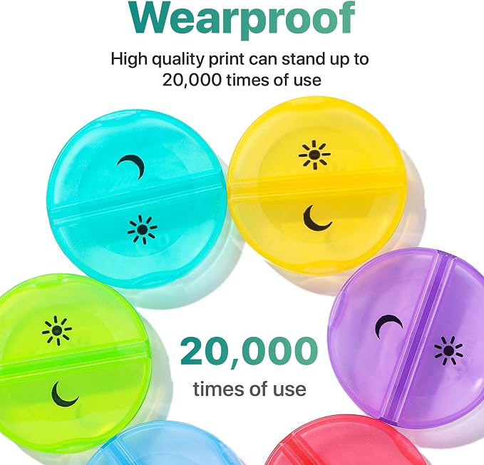Sukuos Large Weekly Pill Organizer 2 Times a Day, Daily Pill Box 7 Day Easy to Open with Double Protection, AM PM Pill Case for Medicine/Vitamin/Fish Oil/Supplements (Glitter Clear)
