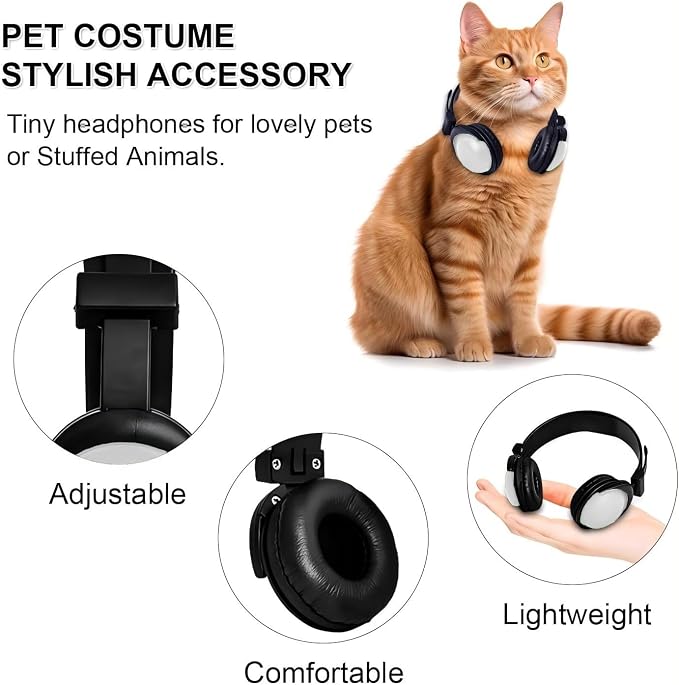 Olyre Pet Headphones for Small Dogs Cats, Adjustable Decorative Neckwear